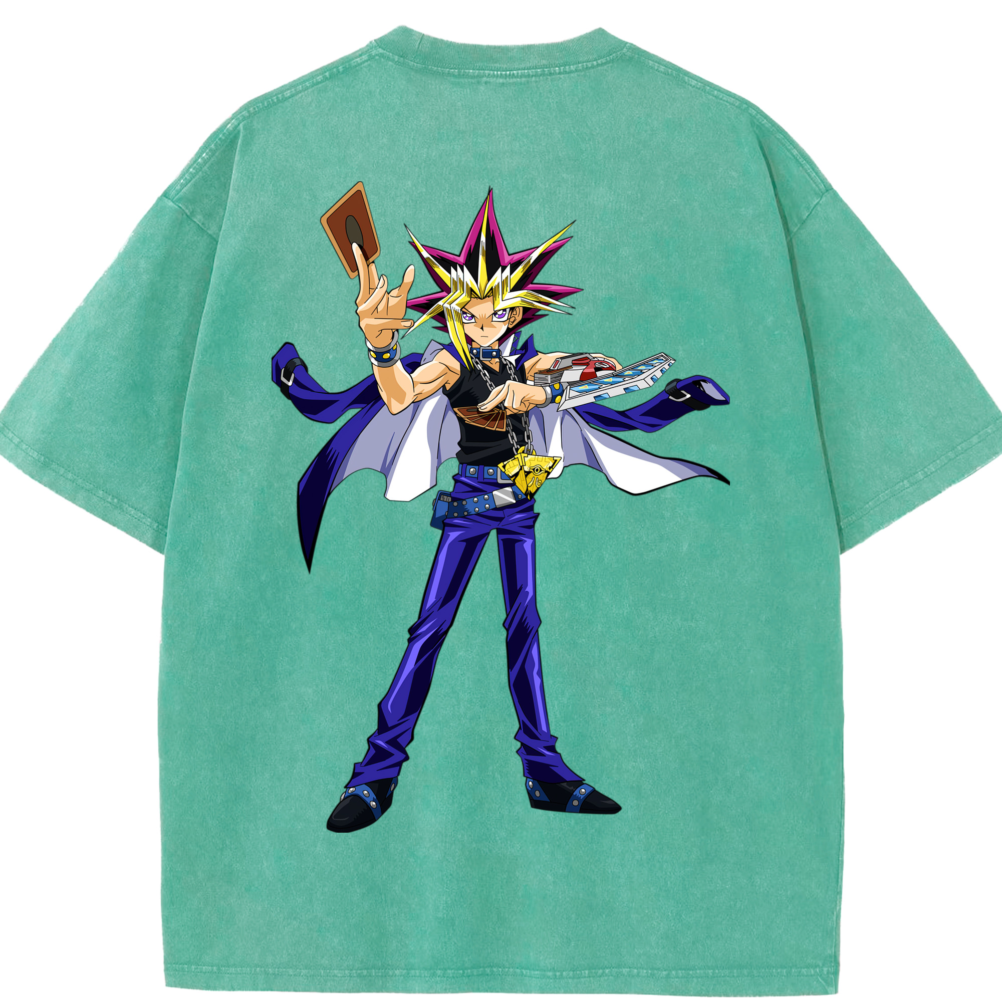 （画像用） 遊☆戯☆王 Yu-Gi-Oh! 綿100% ヴィンテージ風 半袖Tシャツ（背面プリント）